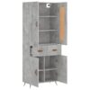 Highboard Betongrau 69,5x34x180 cm Holzwerkstoff - Image 4