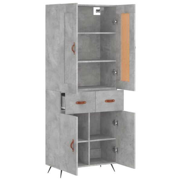 Highboard Betongrau 69,5x34x180 cm Holzwerkstoff - Image 4