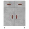 Highboard Betongrau 69,5x34x180 cm Holzwerkstoff - Image 8