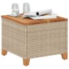 Gartentisch  45x45x37 cm Poly Rattan Akazienholz - Image 3