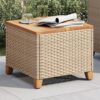 Gartentisch  45x45x37 cm Poly Rattan Akazienholz - Image 4