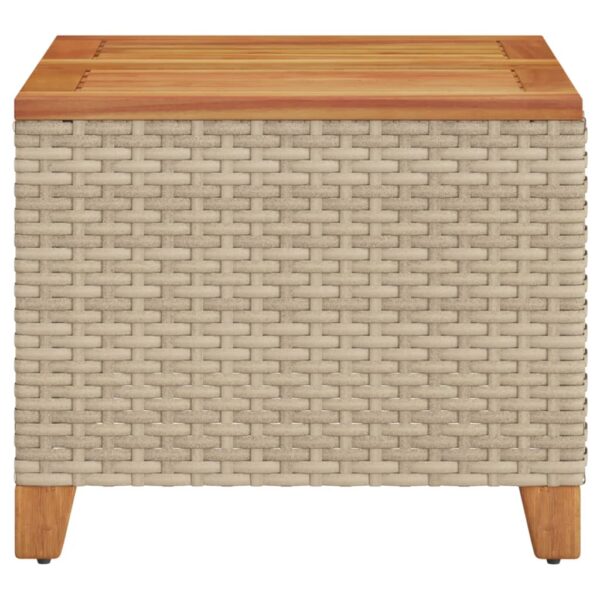 Gartentisch  45x45x37 cm Poly Rattan Akazienholz - Image 5