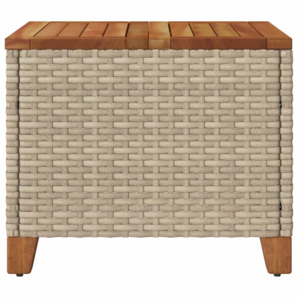 Gartentisch  45x45x37 cm Poly Rattan Akazienholz - Image 6