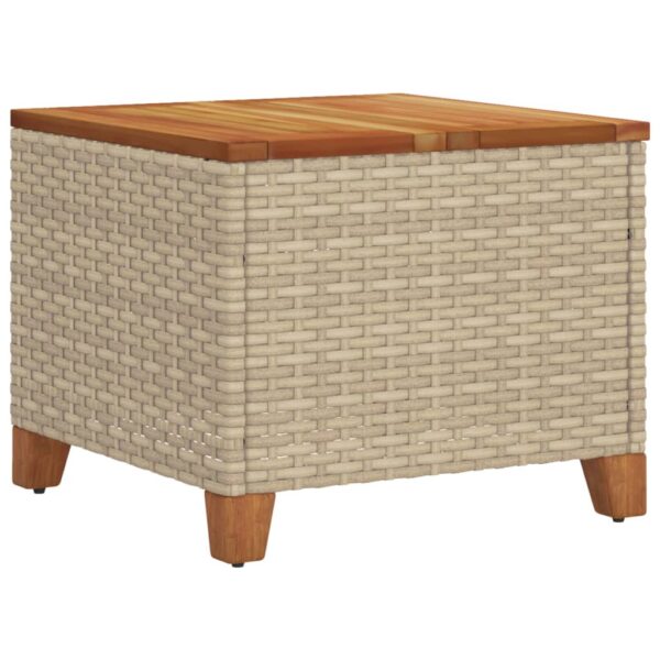 Gartentisch  45x45x37 cm Poly Rattan Akazienholz - Image 7
