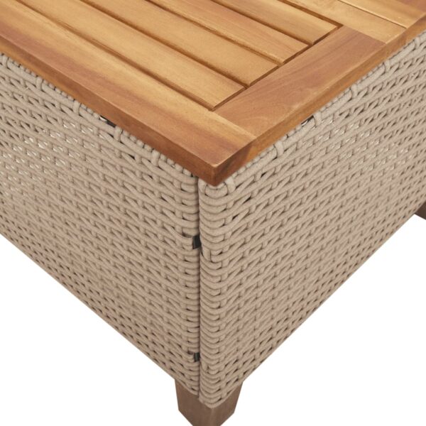 Gartentisch  45x45x37 cm Poly Rattan Akazienholz - Image 8