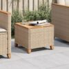Gartentisch  45x45x37 cm Poly Rattan Akazienholz