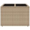 Gartentisch mit Glasplatte  55x55x37 cm Poly Rattan - Image 4