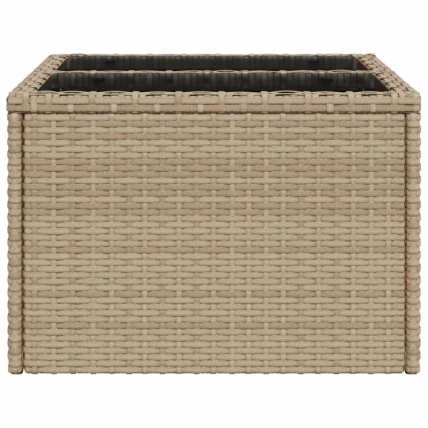 Gartentisch mit Glasplatte  55x55x37 cm Poly Rattan - Image 5