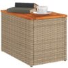 Garten-Beistelltische 2 Stk.  55x34x37 cm Poly Rattan Holz - Image 4