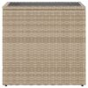 Garten-Beistelltisch Glasplatte  58x27,5x55 cm Poly Rattan - Image 5