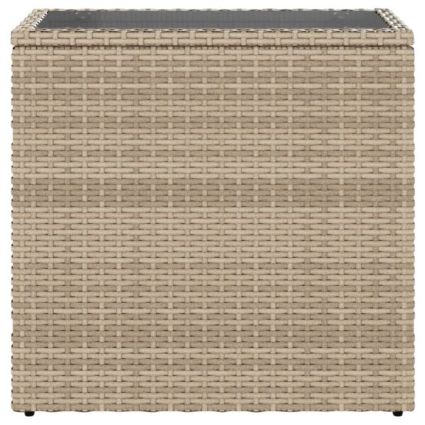 Garten-Beistelltisch Glasplatte  58x27,5x55 cm Poly Rattan - Image 5