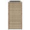 Garten-Beistelltisch Glasplatte  58x27,5x55 cm Poly Rattan - Image 6