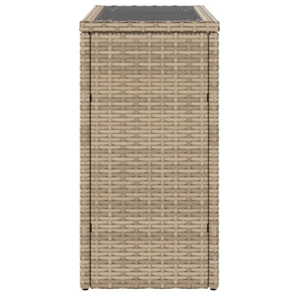 Garten-Beistelltisch Glasplatte  58x27,5x55 cm Poly Rattan - Image 6