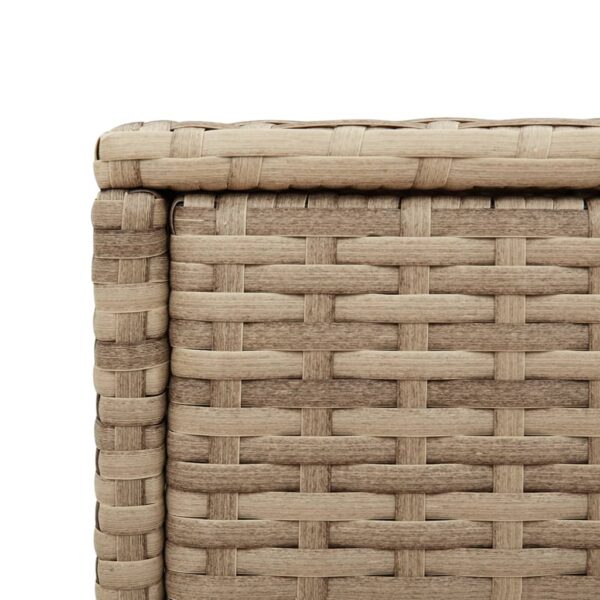 Garten-Beistelltisch Glasplatte  58x27,5x55 cm Poly Rattan - Image 9