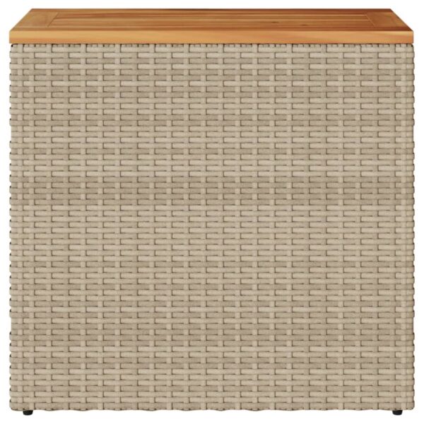 Garten-Beistelltisch Holzplatte  58x27,5x55 cm Poly Rattan - Image 5