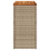 Garten-Beistelltisch Holzplatte  58x27,5x55 cm Poly Rattan - Image 6