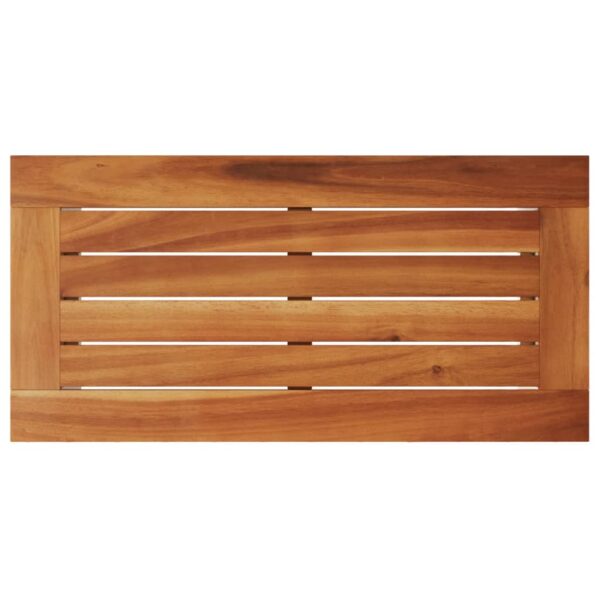 Garten-Beistelltisch Holzplatte  58x27,5x55 cm Poly Rattan - Image 8
