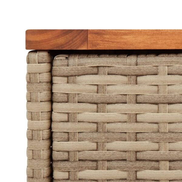 Garten-Beistelltisch Holzplatte  58x27,5x55 cm Poly Rattan - Image 9