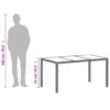 Gartentisch mit Glasplatte Hellgrau 150x90x75 cm Poly Rattan - Image 12