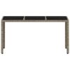 Gartentisch mit Glasplatte Hellgrau 150x90x75 cm Poly Rattan - Image 5