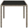 Gartentisch mit Glasplatte Hellgrau 150x90x75 cm Poly Rattan - Image 6