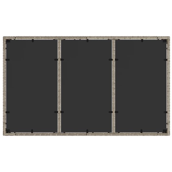 Gartentisch mit Glasplatte Hellgrau 150x90x75 cm Poly Rattan - Image 8