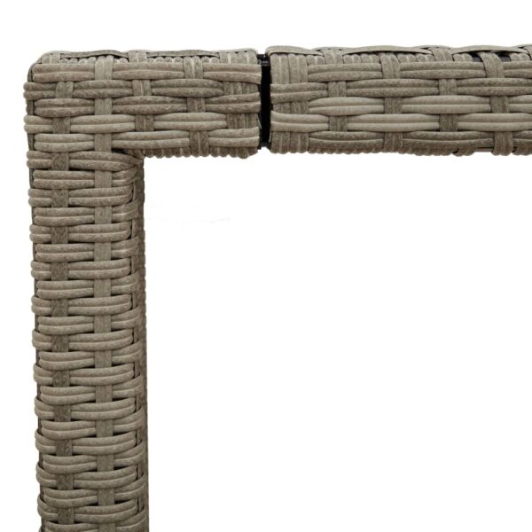 Gartentisch mit Glasplatte Hellgrau 150x90x75 cm Poly Rattan - Image 10