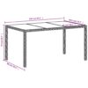 Gartentisch mit Glasplatte Hellgrau 150x90x75 cm Poly Rattan - Image 11