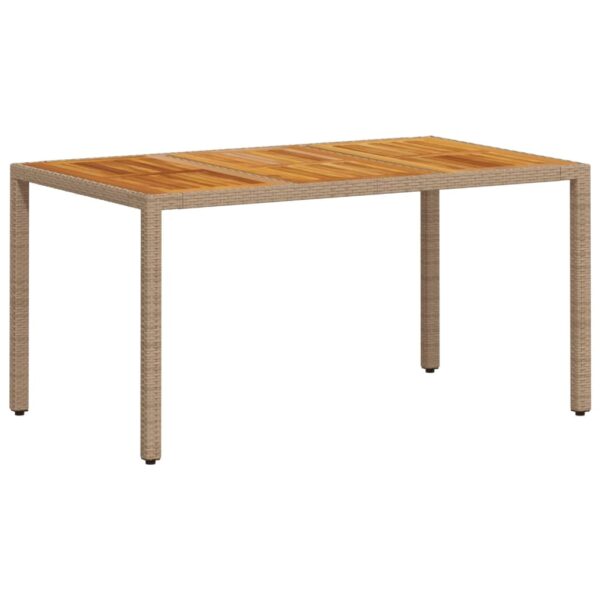 Gartentisch  150x90x75 cm Poly Rattan Akazienholz - Image 2