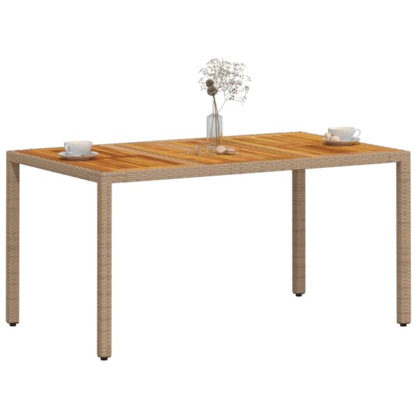 Gartentisch  150x90x75 cm Poly Rattan Akazienholz - Image 4