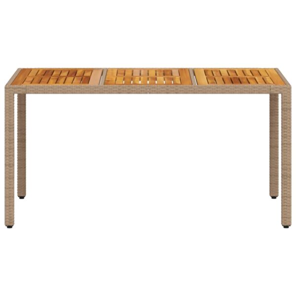 Gartentisch  150x90x75 cm Poly Rattan Akazienholz - Image 5
