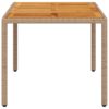 Gartentisch  150x90x75 cm Poly Rattan Akazienholz - Image 6