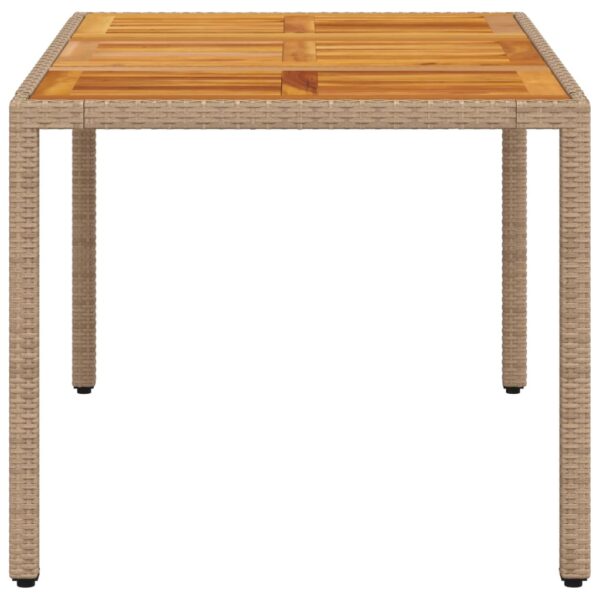 Gartentisch  150x90x75 cm Poly Rattan Akazienholz - Image 6