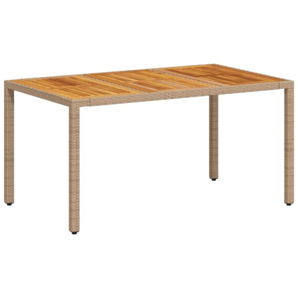 Gartentisch  150x90x75 cm Poly Rattan Akazienholz - Image 7