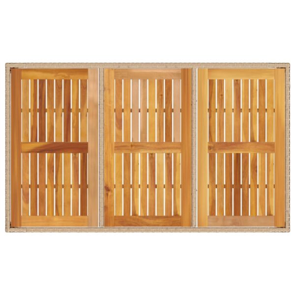 Gartentisch  150x90x75 cm Poly Rattan Akazienholz - Image 8
