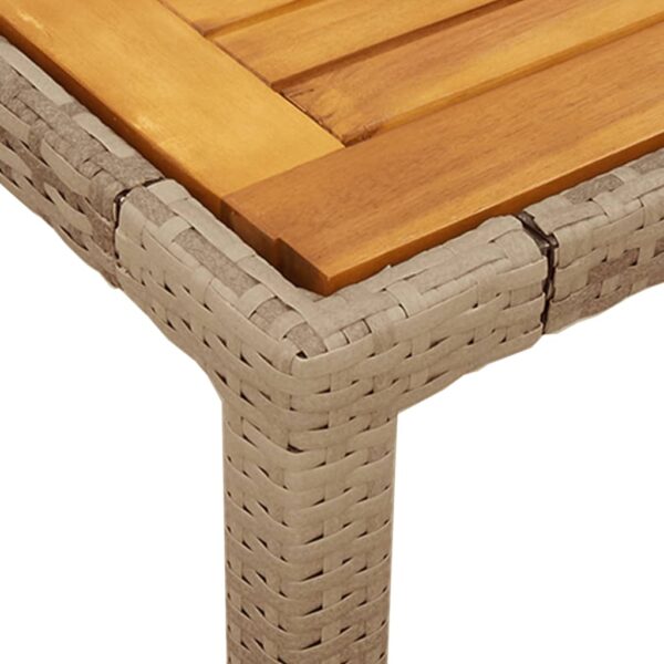 Gartentisch  150x90x75 cm Poly Rattan Akazienholz - Image 9