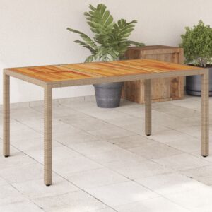 Gartentisch  150x90x75 cm Poly Rattan Akazienholz