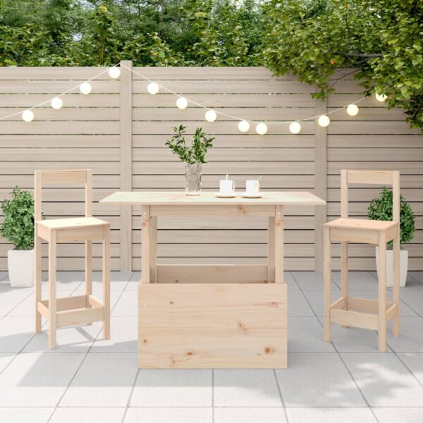 Gartentisch 100x50x75 cm Massivholz Kiefer - Image 4