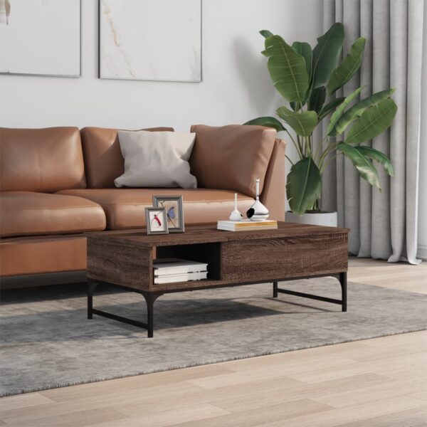 Couchtisch  Eichen-Optik 100x50x35 cm Holzwerkstoff Metall - Image 3