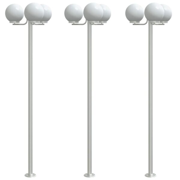 Wegeleuchten 3 Stk. Silbern 215 cm Edelstahl - Image 2