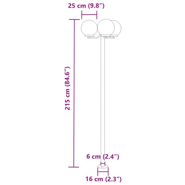 Wegeleuchten 3 Stk. Silbern 215 cm Edelstahl - Image 7