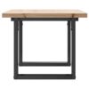 Couchtisch O-Gestell 80x50x40,5cm Massivholz Kiefer & Gusseisen - Image 5