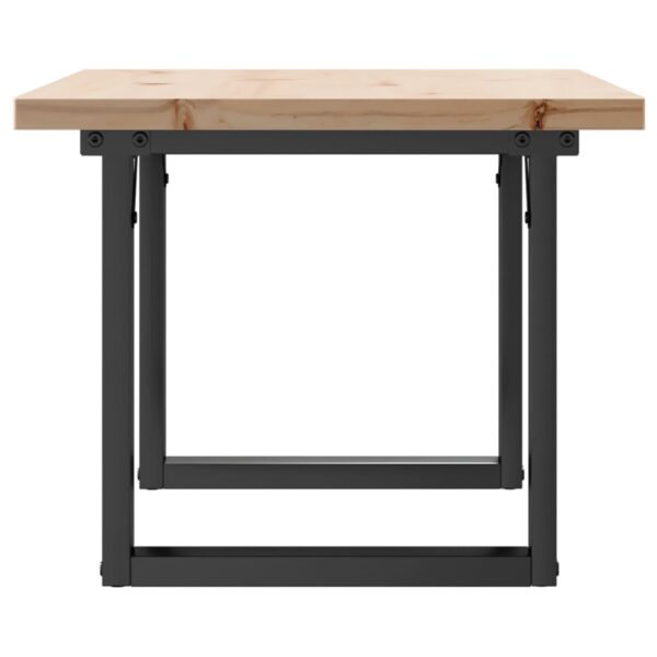 Couchtisch O-Gestell 80x50x40,5cm Massivholz Kiefer & Gusseisen - Image 5