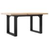 Couchtisch O-Gestell 80x50x40,5cm Massivholz Kiefer & Gusseisen - Image 6
