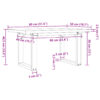Couchtisch O-Gestell 80x50x40,5cm Massivholz Kiefer & Gusseisen - Image 10