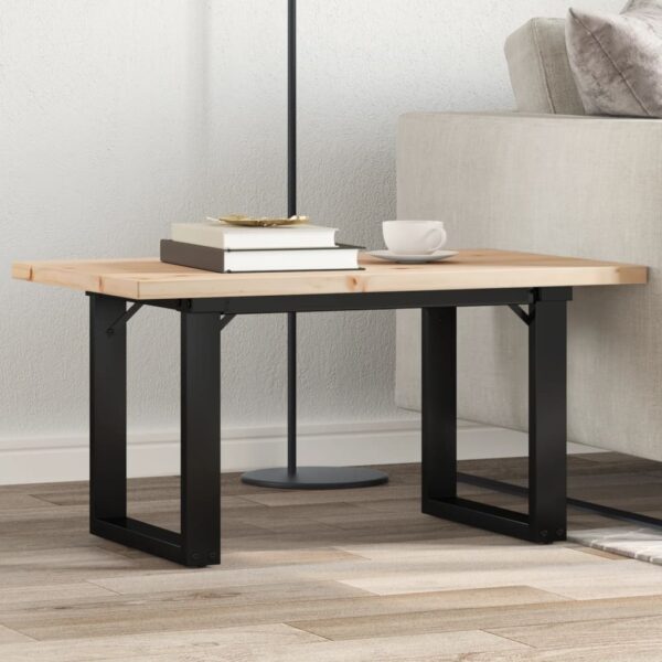 Couchtisch O-Gestell 80x50x40,5cm Massivholz Kiefer & Gusseisen
