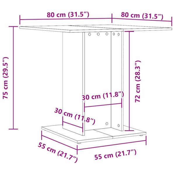 Esstisch Altholz-Optik 80x80x75 cm Holzwerkstoff - Image 10
