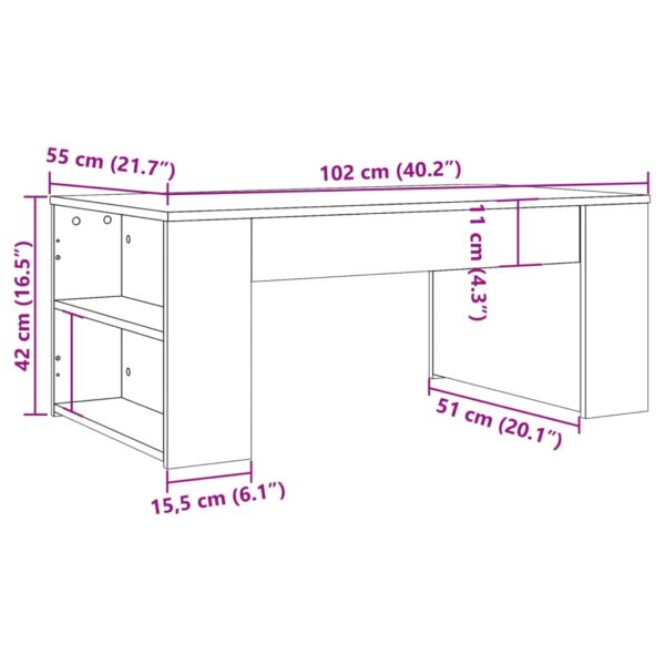 Couchtisch Artisan-Eiche 102x55x42 cm Holzwerkstoff - Image 9