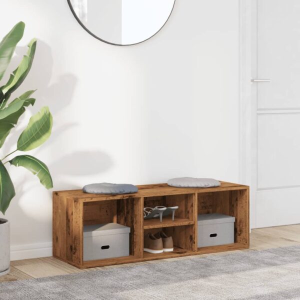 Schuhbank Altholz-Optik 105x35x35 cm Holzwerkstoff - Image 3