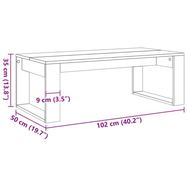 Couchtisch Altholz-Optik 102x50x35 cm Holzwerkstoff - Image 9